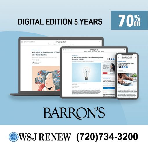 Barron's Newspaper Subscription for 5 Years at 70% Off