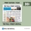 WSJ Print Edition Subscription 1 SKU WRN173860