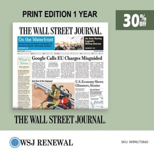 WSJ Print Edition Subscription 1 SKU WRN173860