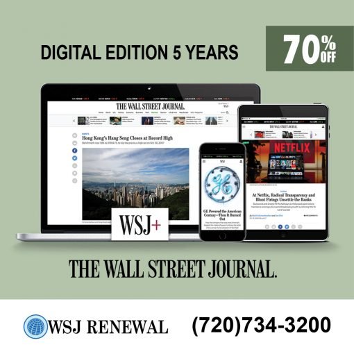 The Wall Street Journal Digital Subscription for 5 Years at 70% Off