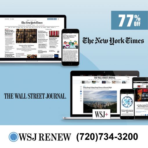 New York Times and Wall St Journal Digital Subscription for 5 Years
