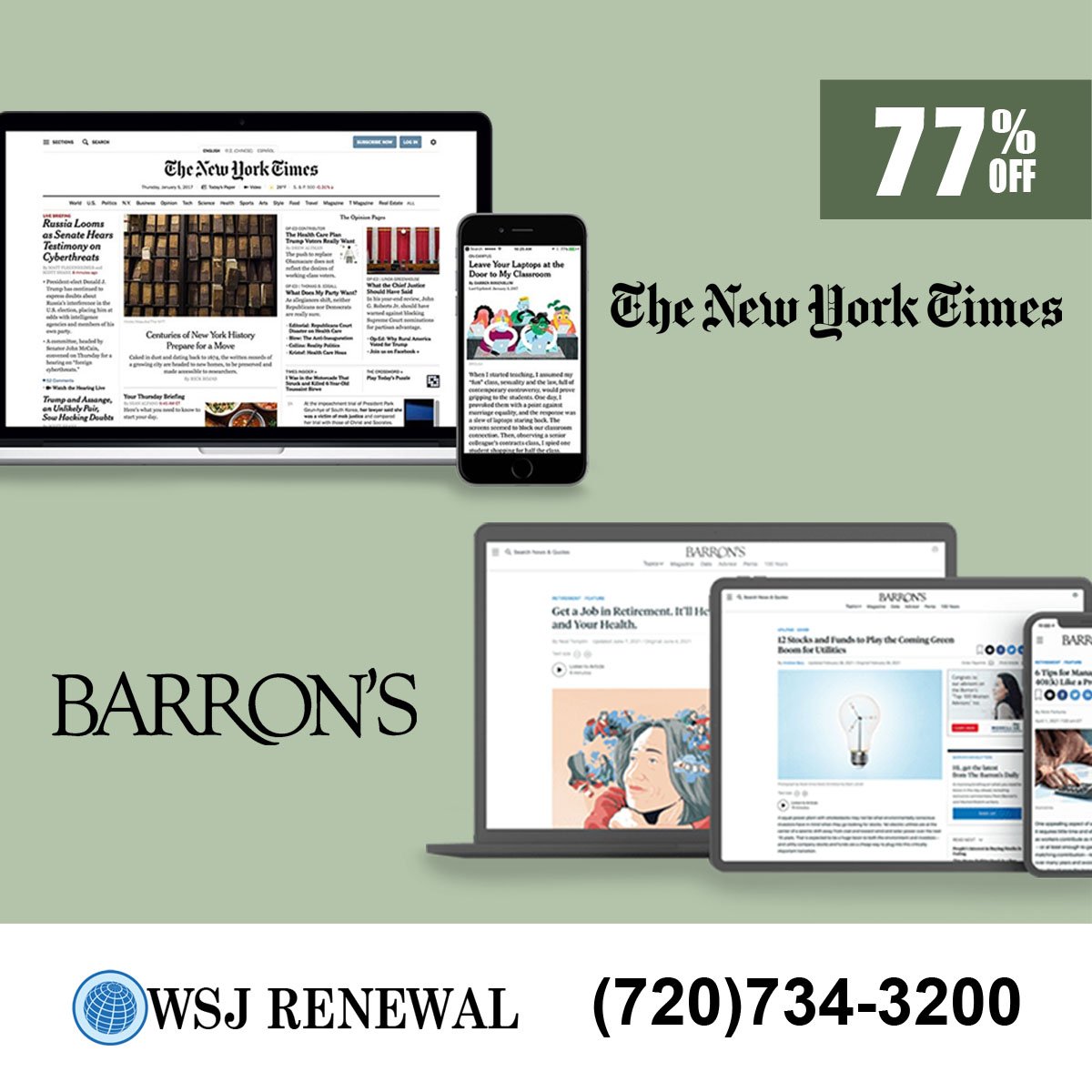 The New York Times and Barron’s News 3-Year Digital Subscription Combo 77% OFF The New York Times and Barron’s News 3-Year Digital Subscription Combo 77% OFF