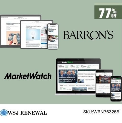 MarketWatch and Barron’s Digital Subscription (1-Year) | 77% OFF